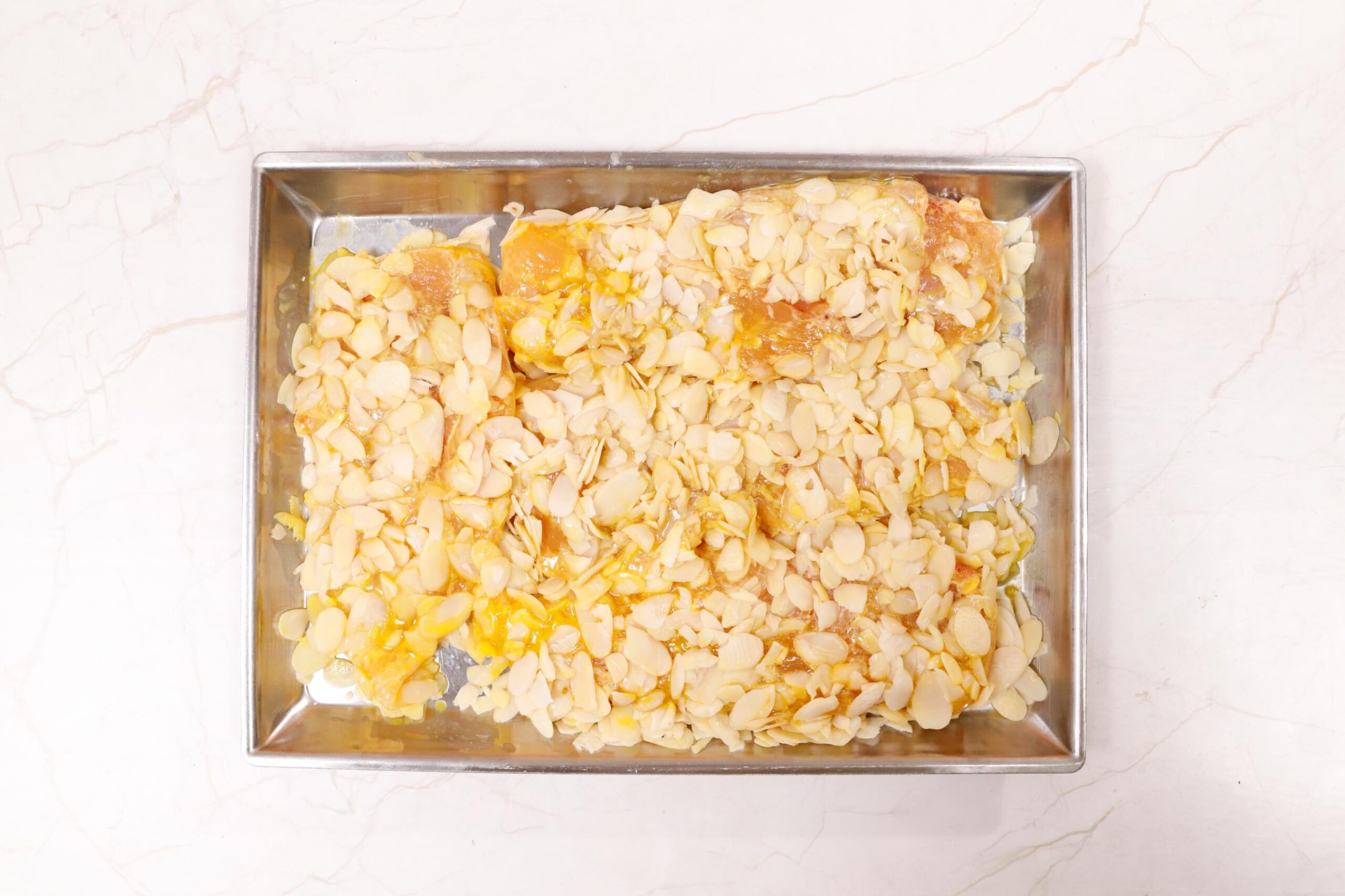 Pollo impanato con mandorle