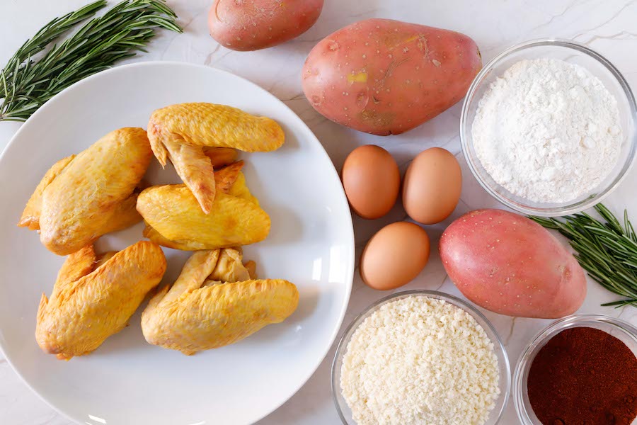 alette di pollo con patate