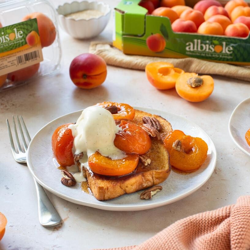 french toast albicocche noci pecan gelato