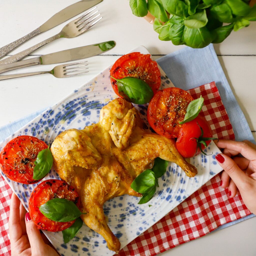galletto-alla-griglia-con-pomodori