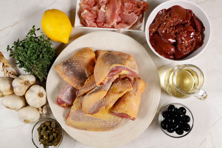ingredienti faraona alla leccarda